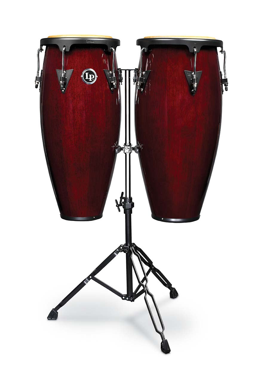 Percussion　11-inch　LP　Dark　Set　with　Backbeat　Double　Stand　and　–　Aspire　Wood　10-inch　Conga
