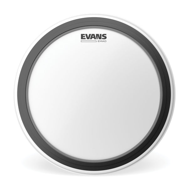 Evans EMAD Coated White Bass Drum Head, 18 Inch