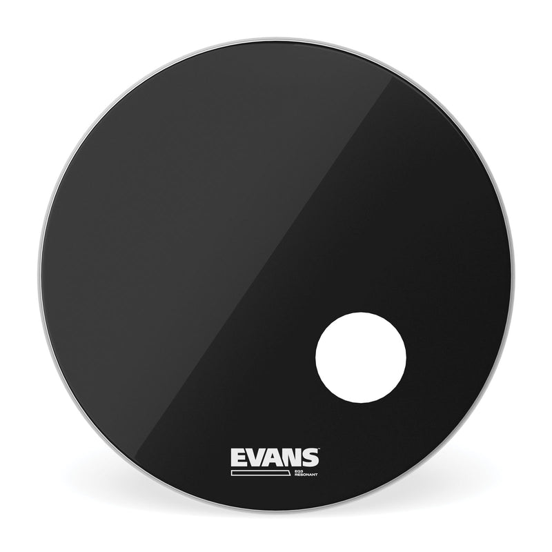 Evans EQ3 Resonant Black Bass Drum Head, 24 Inch
