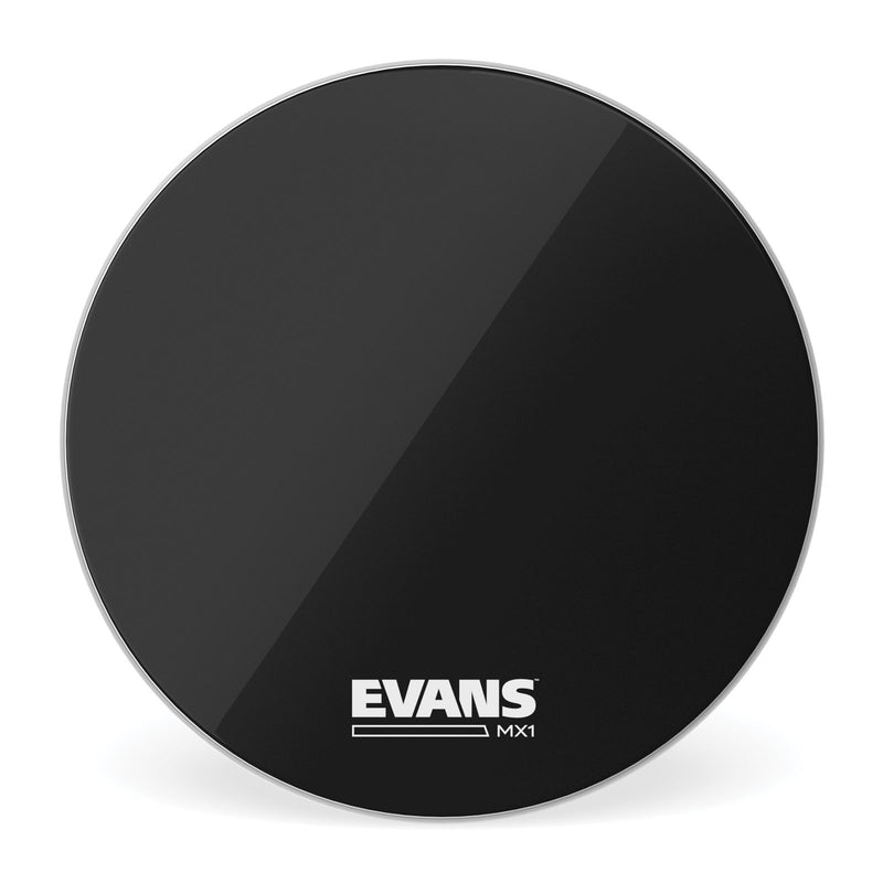 Evans MX1 Black Marching Bass Drum Head, 26 Inch