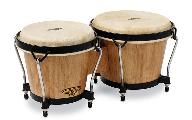 Cosmic Percussion 6-inch and 7-inch Traditional Bongo Set - Dark Wood with Black Hardware