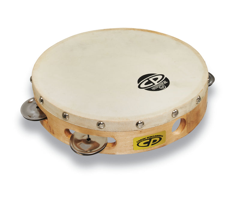 CP by Latin Percussion CP378 8" Handheld Single Row Headed Tambourine - Steel Jingles
