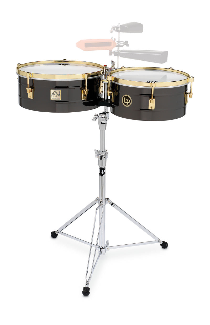 Latin Percussion LP1416-R 14" and 16" Fausto Cuevas III Timbales - Black Nickel Over Brass