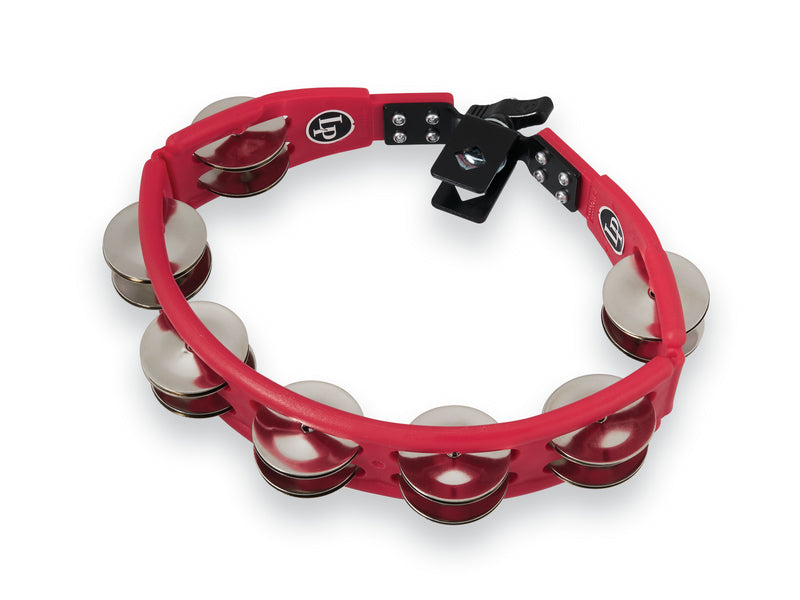 Latin Percussion LP161 Cyclops Mounted Tambourine - Red with Steel Jingles