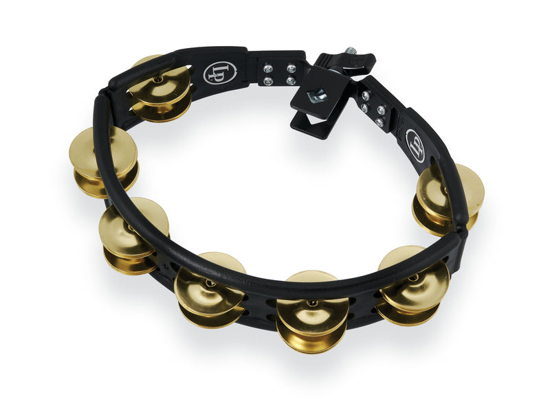 Latin Percussion LP175 Cyclops Mounted Tambourine - Black with Brass Jingles