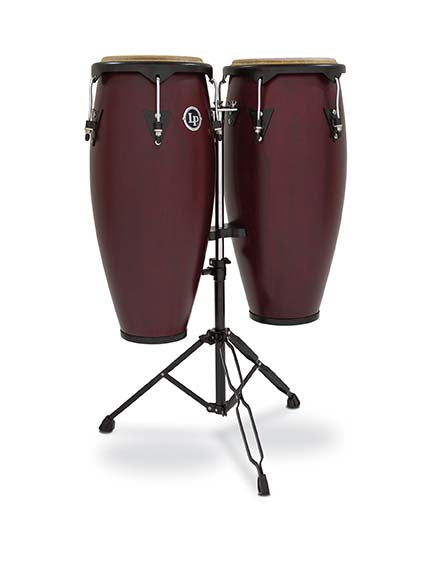 LP City Series 10-inch and 11-inch Conga Set with Double Stand - Dark Wood