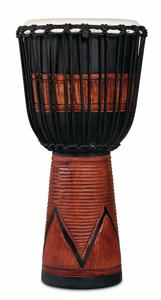 LP WORLD BEAT WOOD ART LG DJEMBE BLK/BRN