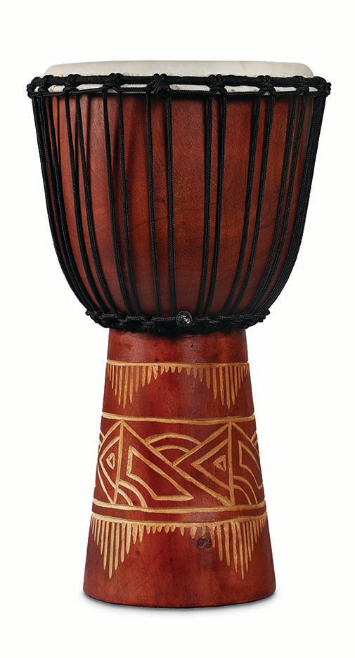 LP WORLD BEAT WOOD ART MED DJEMBE RED/NAT